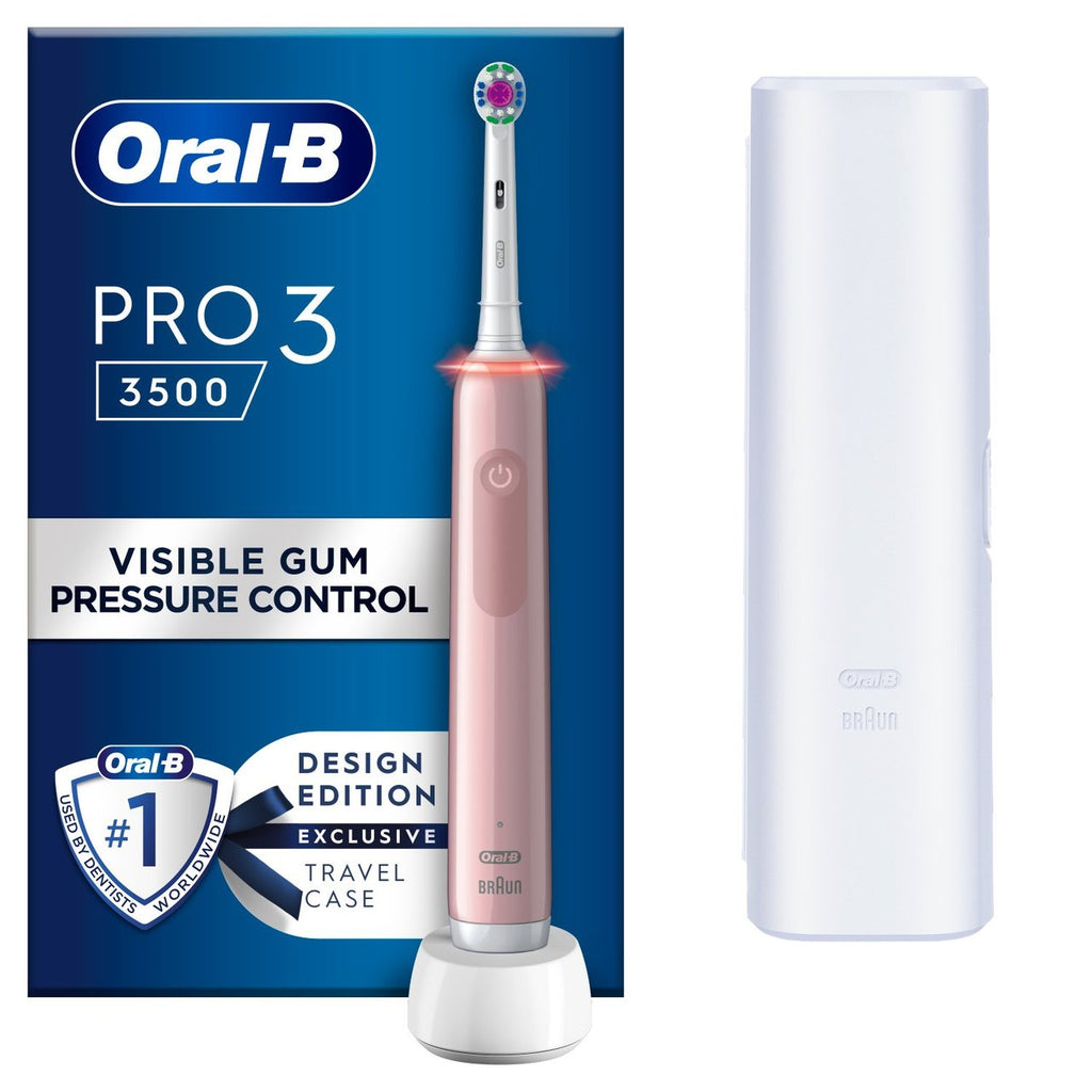 Oriënteren Aan de overkant spontaan Oral-B Pro 3 3500 Pink 3D White Electric Toothbrush (+ Travel Case) |  British Online