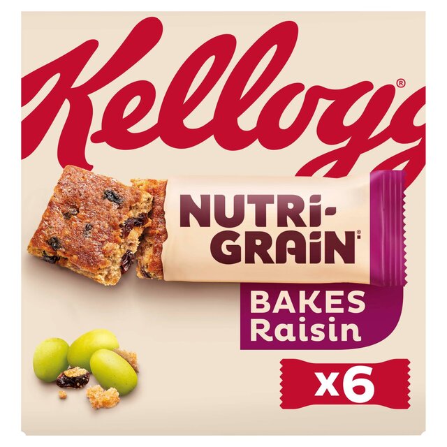 Las barras de Nutri-Gran Elevensas de Kellogg Raisin Bakes 6 x 45g