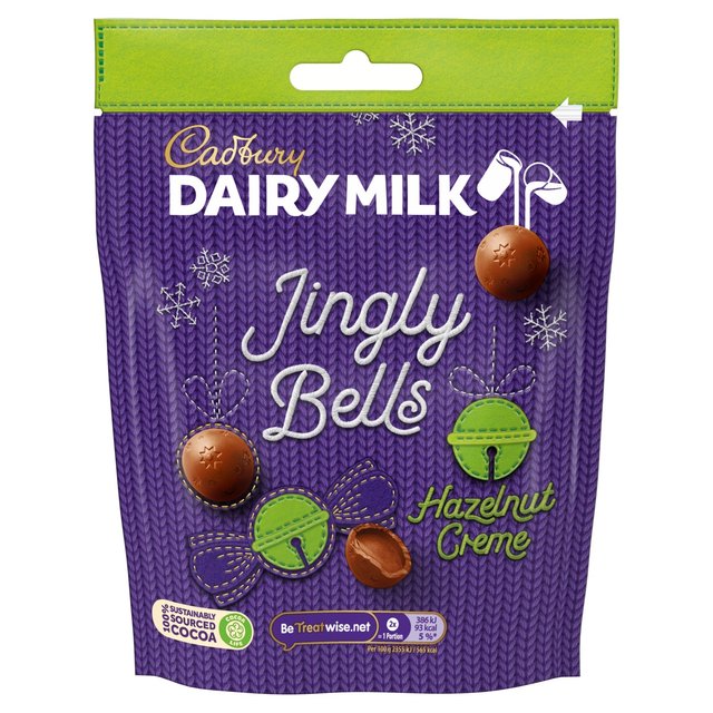 Cadbury Dairy Milk Jingly Bells Chocolate Noisette Bag 73g