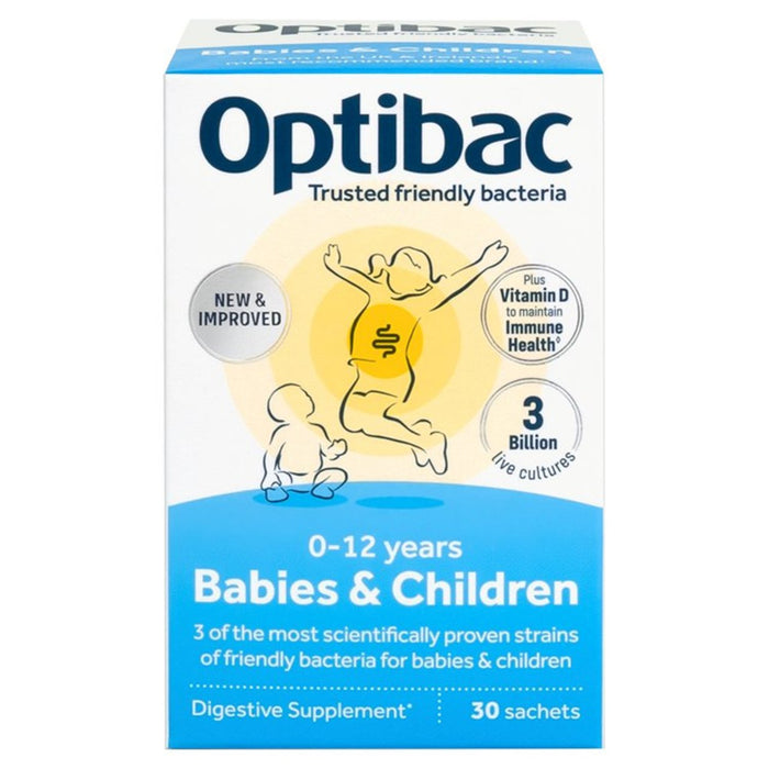Optibac probióticos bebés y niños 30 bolsitas 30 por paquete