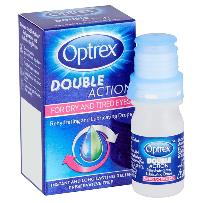 Optrex double action réhydrater et lubrifier des chutes de 10 ml