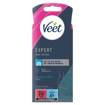 Veet experte des bandes de cire de cire face au visage 40 par paquet
