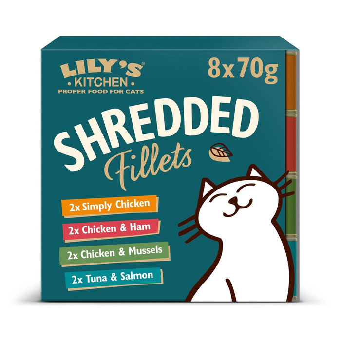Sonderangebot - Lily's Kitchen Shredded -Filets in Brühe Multipack Nassfutter für Katzen 8 x 70 g