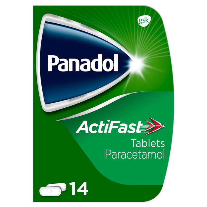 Panadol Actifast 500mg Paracetamol Dolor Relief tabletas 14 por paquete