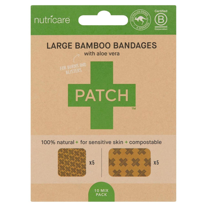Patch Pan y sensibles a bambú Aloe Vera grande 10 por paquete