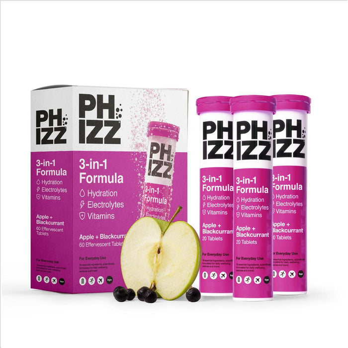 Phizz Apple & Blackcurrant Multivitamin Hydration & Electrolyte Tablets 60 per pack