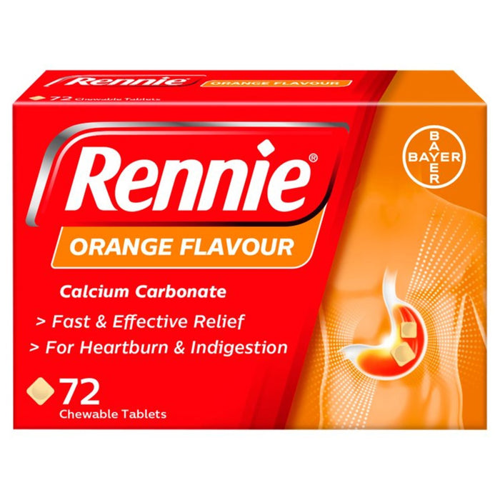 Comprimés à croquer Rennie Orange 72 par paquet