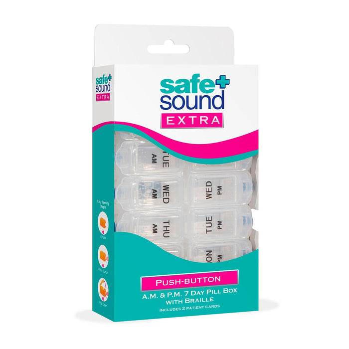 Safe & Sound AM/PM 7 -tägige Druckknopfpille Box