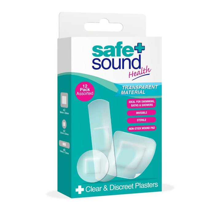 Safe & Sound Clear & Discretet Plasters 12 por paquete