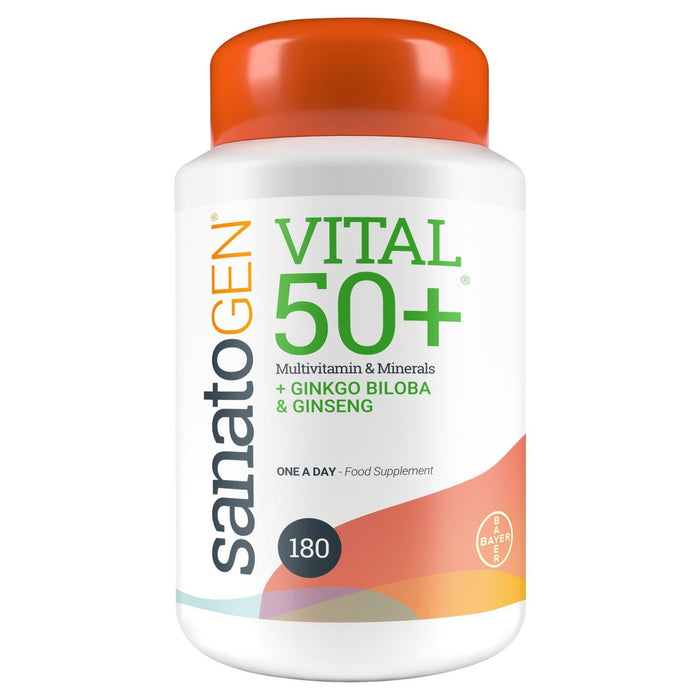 Santogen Vital 50+ Multivitamine, Ginkgo Biloba & Ginseng Tabletten 180 pro Pack