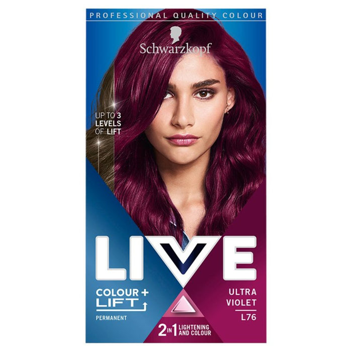 Schwarzkopf Live Luminance Ultra Violet L76 Purple Permanent Hair Dye 143 ml