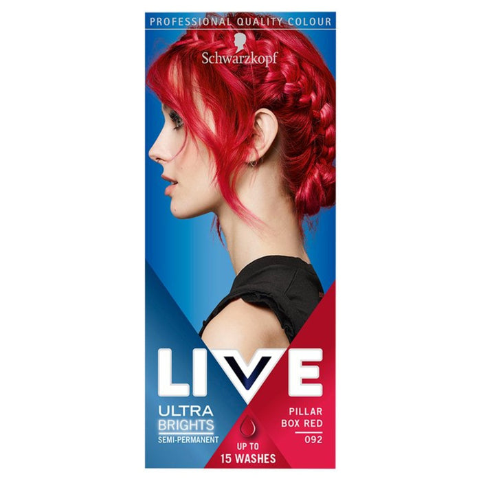 Schwarzkopf Live Pillar Box Red 92 Ultra Brights Red Semi Perm Hair Dye