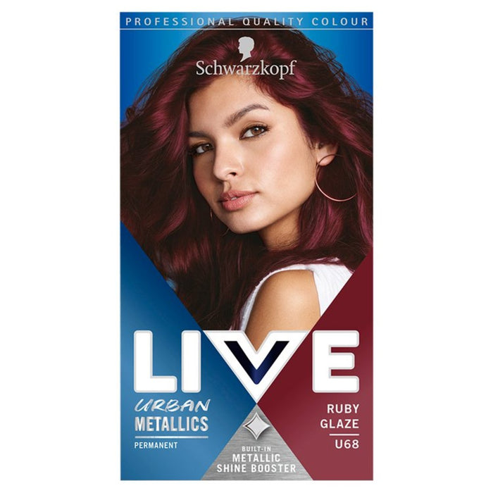 Schwarzkopf live u68 ruby ​​glaze rojo cabello permanente