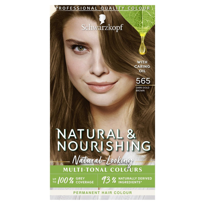 Schwarzkopf Natural & Nourishing 565 Dark Gold Brown Permanent Hair Dye 143g