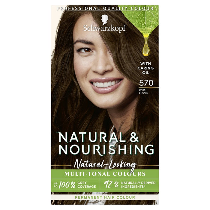 Ochtend haat plastic Schwarzkopf Natural & Nourishing 570 Dark Brown Permanent Hair Dye 143 |  British Online