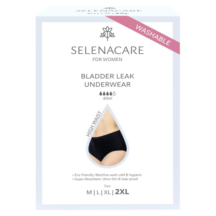 Selenacare Bladder Leak undies High Waist Black Size 2XL