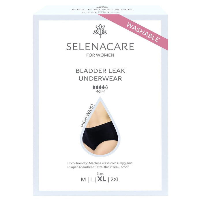 Selenacare Bladder Leak Undies High Waist Black Size XL