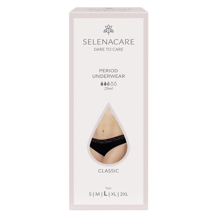 Selenacare Menstrual Undies Classic Black Size L