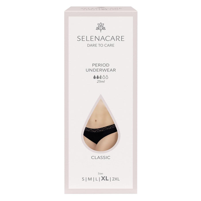 Selenacare Menstrual Undies Classic Black Size XL
