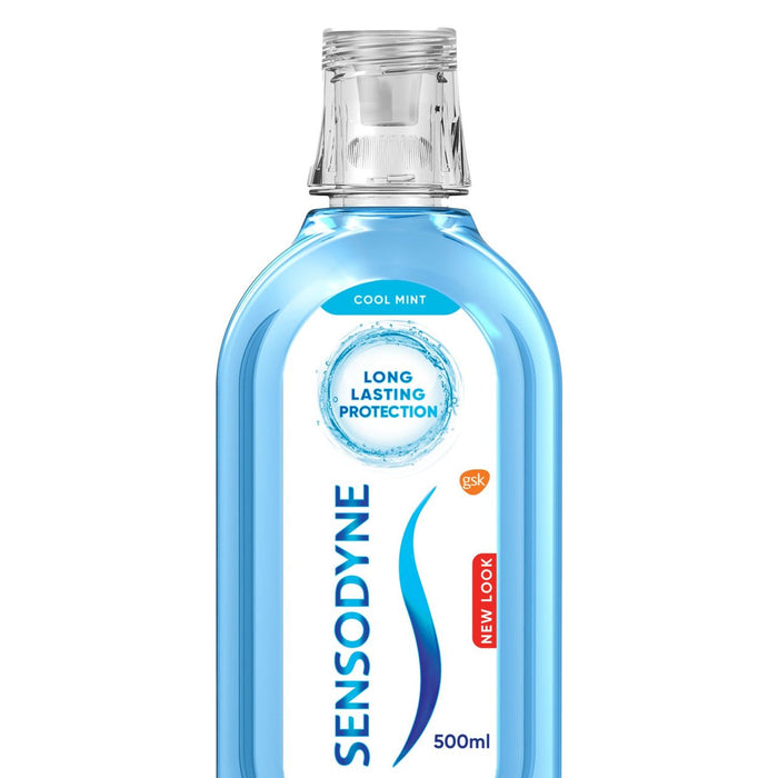 Sensodyne coole Minze empfindliche Pflege Mundwasser 500 ml