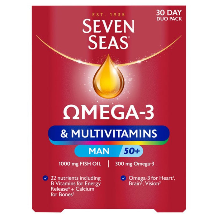 Seven Seas Omega-3 y Multivitamins Man 50+ 60 por paquete