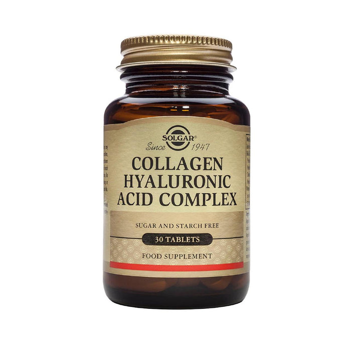 Solgar colágeno complejo de ácido hialurónico tabletas 30 por paquete