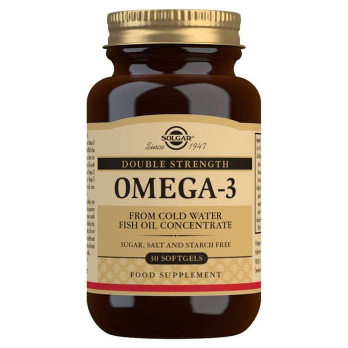 Solgar doble resistencia omega-3 suplemento cápsulas de gel blando 30 por paquete