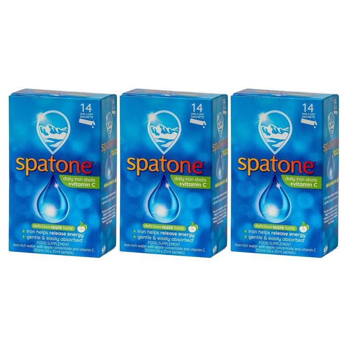 Spatone Apfel täglich Eisenschüsse Beutel 42 Tage 14 pro Pack