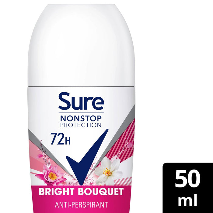 Seguro Mujeres Rollo de desodorante antitranspirante de 72 horas de 72 horas en Bouquet brillante 50 ml