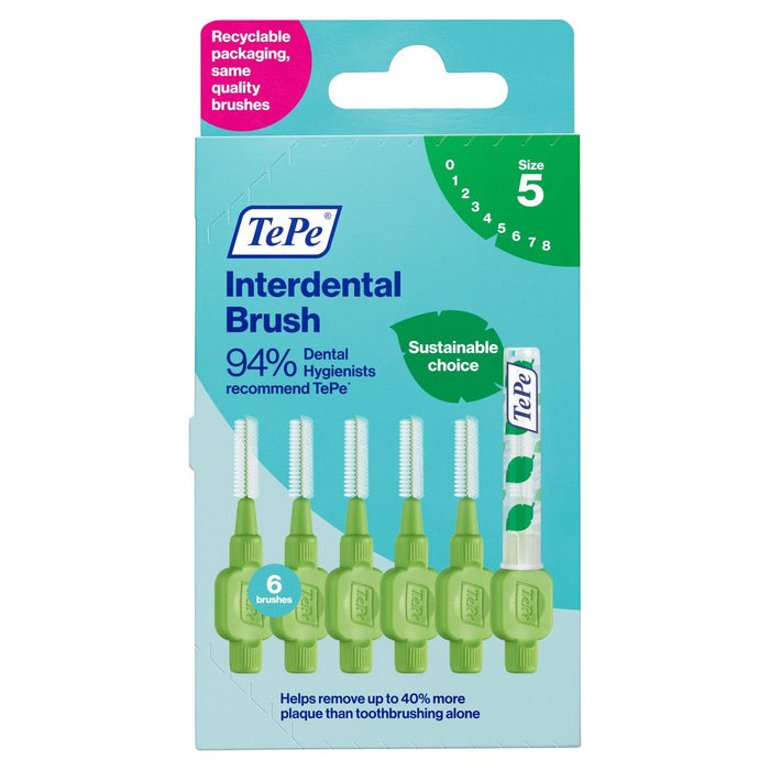 TePe Interdental Green Brushes 0.8mm 6 per pack