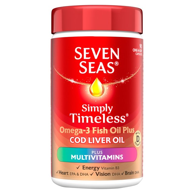 Seven Seas Cod Liver Oil Plus Multivitamin Capsules 90 por paquete 