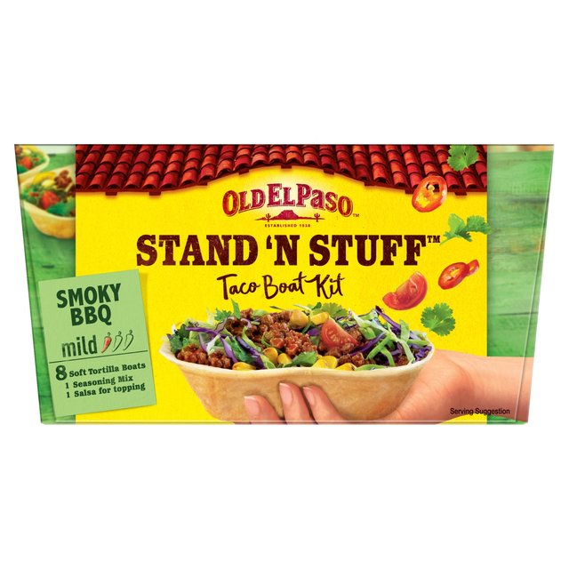 Old El Paso Stand 'N' Stuff Smoky BBQ Taco Kit with Soft Shells 350g