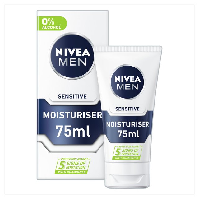 Nivea Men Sensitive Face hydratant avec 0% d'alcool 75 ml