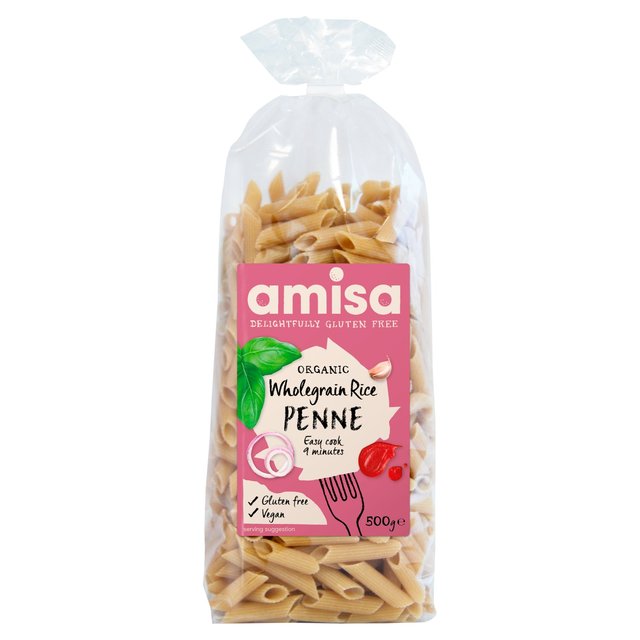 Amisa Organic Gluten Free Rice Penne Wholegrain 500g