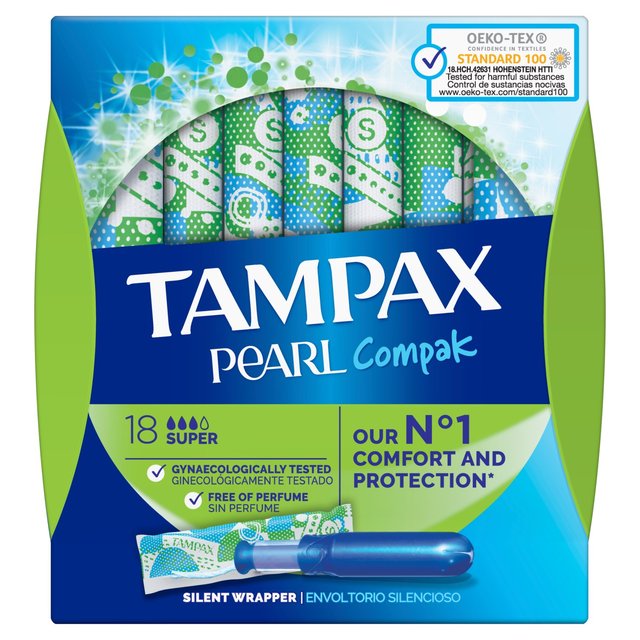 Tampax Pearl Compak Super Tampons 18 per pack