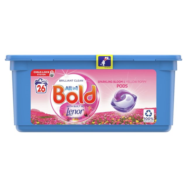 Bold All-in-1 Pods Washing Capsules Sparkling Bloom & Poppy 26 Washes