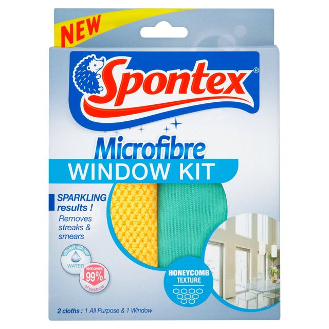 Kit de ventana de microfibra de Spontex 2 por paquete