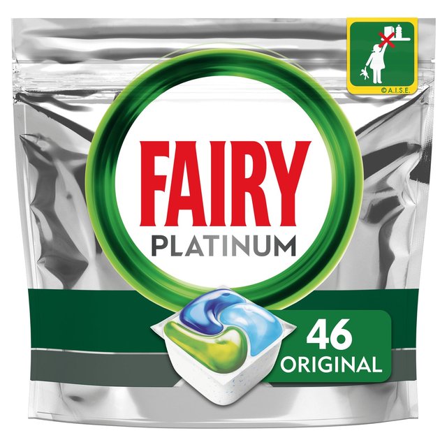 Fairy Platinum Todo en una pestaña de lavavajillas original 46 por paquete
