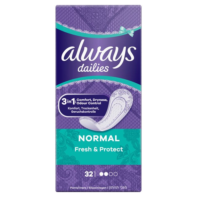 Always Dailies Fresh & Protect Normal Panty Liners 32 per pack