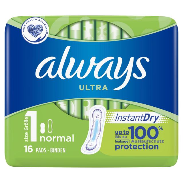 Always Sanitary Towels Size 1 Ultra Normal 16 per pack