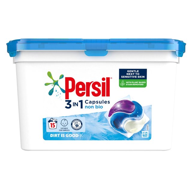 Persil 3 in 1 Laundry Washing Capsules Non Bio 15 per pack