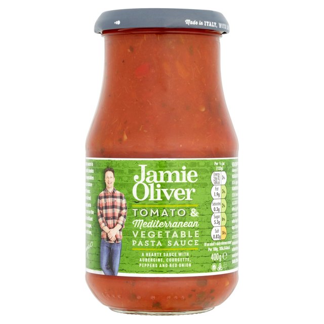 Jamie Oliver Tomate & mediterrane Gemüse -Pasta -Sauce 400G