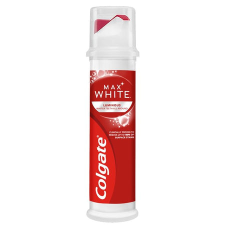 Colgate Max White Luminous Whitening Toothpaste Pump 100ml | British Online