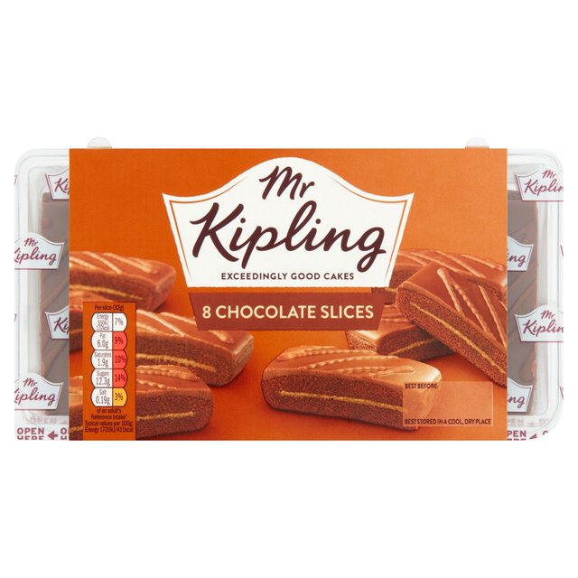 Mr Kipling Chocolate Slices 8 por paquete