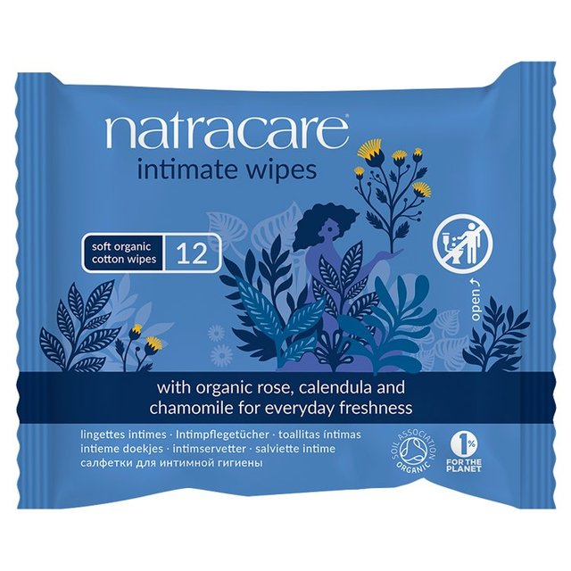 Natracare Organic Intimate Wipes 12 per pack