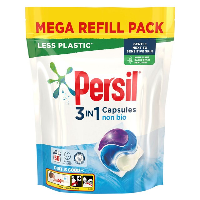Persil 3 in 1 Laundry Washing Capsules Non Bio 50 per pack