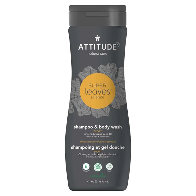 Attitude Super Leaves Shampoo & Body Wash 2 in 1 Sports 473ml