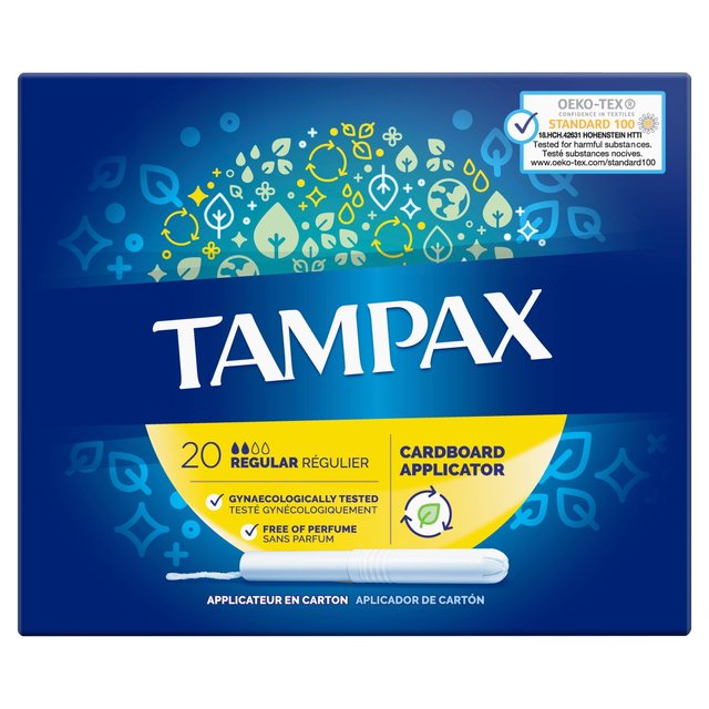 Tampax Regular Tampons With Cardboard Applicator 20 per pack