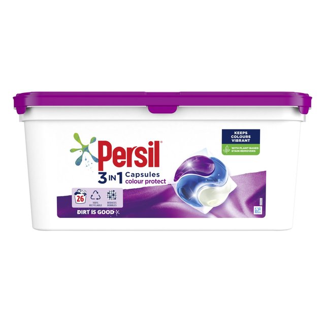 Persil 3 en 1 cápsulas de lavado de ropa Color Protect 26 por paquete 