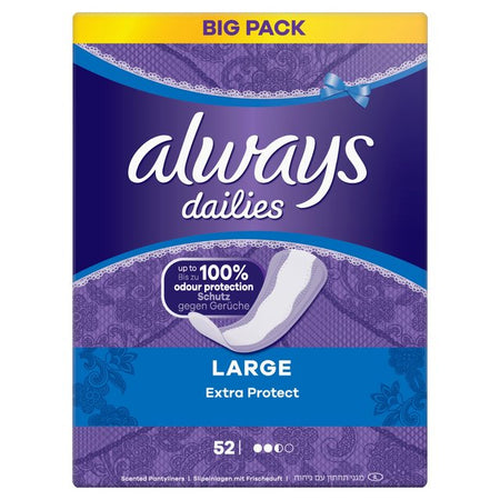 Always Dailies Extra Protect Large Panty Liners 52 per pack
